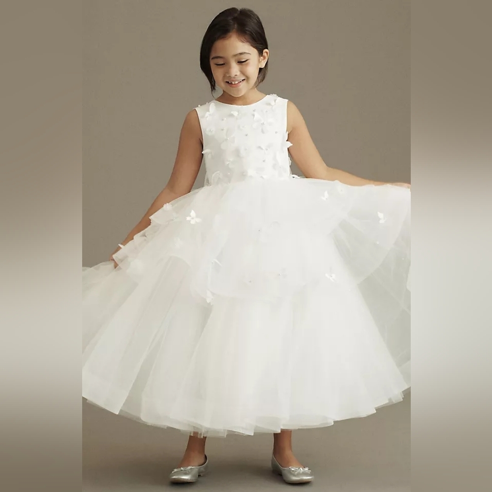 White Tiered Ruffled Gown